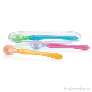 Nuby 3-Pack Easy Go Spoons and Travel Case Colors May Vary - B00FXPSDRY